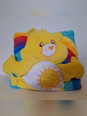 Y2K Care Bears Sunshine Bear 3 Dimensional Throw Pillow 12" 2004 Funshine